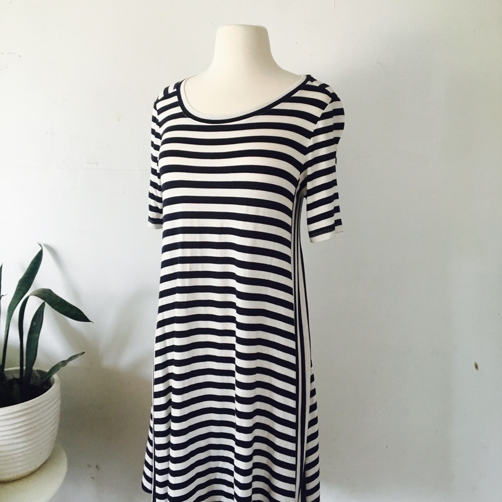 LOFT striped shirt sleeve dress